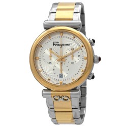 Ora Chronograph Quartz Silver Dial Two-Tone Ladies Watch SFHQ00520
