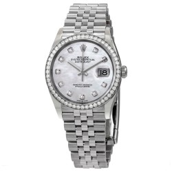 Datejust 36 Mother of Pearl Diamond Dial Automatic Unisex Jubilee Watch 126284MDJ