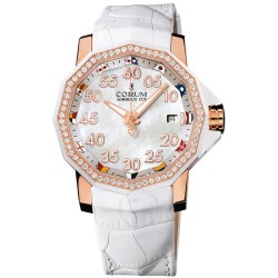 Pre-owned Corum Admirals Cup Competition Diamond Mother-of-pearl Dial Watch 082.951.85/0089 PN34