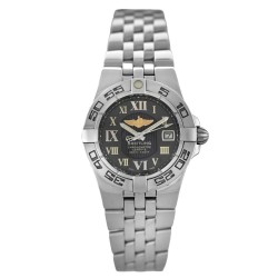 Pre-owned Breitling Galactic A71340 Quartz Chronometer Black Dial Ladies Watch A71340