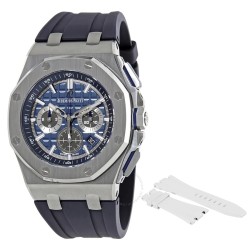 Pre-owned Audemars Piguet Royal Oak Offshore Chronograph Blue Dial Men's Watch 26480TI.OO.A027CA.01