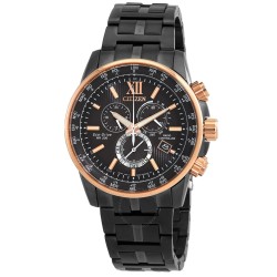 Eco-Drive Perpetual World Time Chronograph GMT Black Dial Men's Watch CB5884-88H