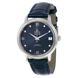 De Ville Prestige Automatic Blue Diamond Dial Ladies Watch 42413332053001