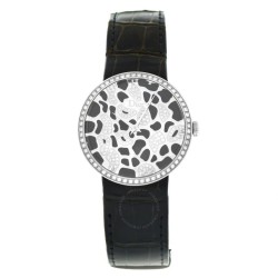 Pre-owned Christian Dior La D De Dior Quartz Diamond Black Dial Ladies Watch CD042113