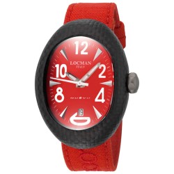 Nuovo Carbonio Automatic Red Dial Red Cordura Fabric Men's Watch LO-103RDCRBQ