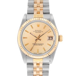 Pre-owned Rolex Datejust Midsize Automatic Champagne Dial Men's Watch 68273 CSJ