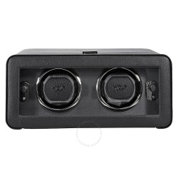 Windsor Module 2.5 Black Leather Double Watch Winder 4526029