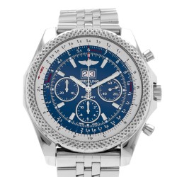 Pre-owned Breitling Bentley Chronograph Automatic Chronometer Blue Dial Men's Watch A44364