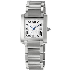 Pre-owned Cartier Tank Francaise Silver Dial Men's Watch W51002Q3