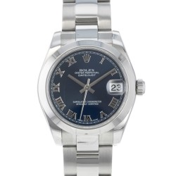 Pre-owned Rolex Datejust Automatic Chronometer Blue Dial Ladies Watch 178240 BLRO