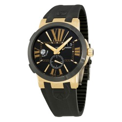 Pre-owned Ulysse Nardin Executive Dual Time GMT Black Dial Men's Watch 246-00-3/42