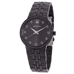 Classic Box Set Quartz Crystal Black Dial Men's Watch and Necklace Set 98K116