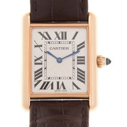 Tank Louis Hand Wound Silver Dial 18kt Rose Gold Ladies Watch WGTA0011