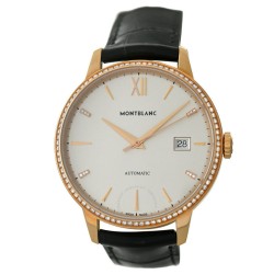 Pre-owned Montblanc Heritage Spirit Diamond Silver Dial Men's Watch 112144
