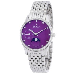 Elite Ultra Thin Lady Purple Dial Diamond Automatic Watch 16.2310.692/92.M2310