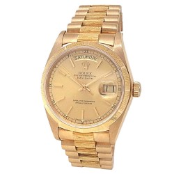 Pre-owned Rolex Day-Date Automatic Chronometer Champagne Dial Men's Watch 18078 CSP