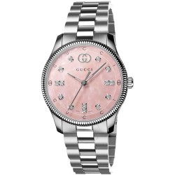 G-Timeless Quartz Diamond Pink Dial Ladies Watch YA1265062