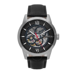 Jonas Black Dial Black Leather Men's Watch HERHR9501
