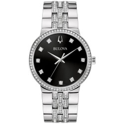 Crystal Quartz Black Dial Men's Watch 96K110