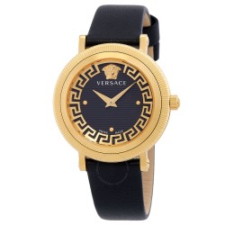 Greca Flourish Quartz Black Dial Ladies Watch VE7F00323