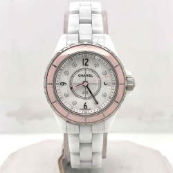 Pre-owned Chanel J12 Diamond White Dial Ladies Watch H4466