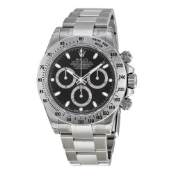Pre-owned Rolex Cosmograph Daytona Chronograph Black Dial Men's Watch 116520BKSO