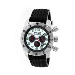 Headlight Chronograph White Dial Black Leather Men's Watch E601