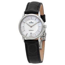 Les Bemonts Mother of Pearl Dial Black Leather Ladies Watch 57001 3 NAIN