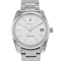 Pre-owned Grand Seiko Self-Dater Quartz Silver Dial Men's Watch SBGV009