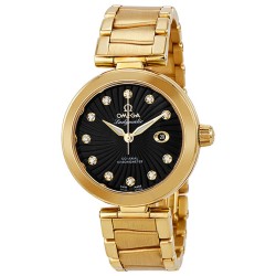 DeVille Ladymatic Black Diamond Dial 18kt Yellow Gold Ladies Watch 425.60.34.20.51.002