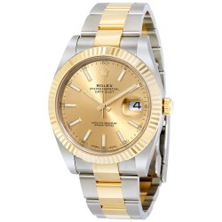 Datejust 41 Champagne Dial Steel and 18K Yellow Gold Oyster Men's Watch 126333CSO