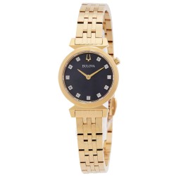 Regatta Quartz Diamond Black Mother of Pearl Dial Ladies Watch 97P173