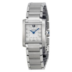 Pre-owned Cartier Tank Francaise Diamond Silver Dial Ladies Watch WE110006