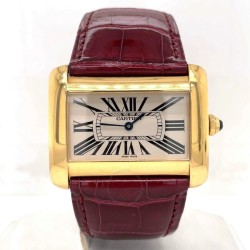 Pre-owned Cartier Divan Whtie Dial Ladies Watch W6300856