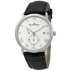 Villeret White Dial Black Leather Men's Watch 6606A-1127-55B