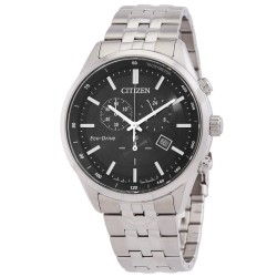 Eco-Drive Chronograph Black Dial Men's Watch AT2570-56E