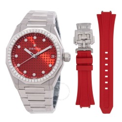 Defy Skyline Automatic Diamond Red Dial Ladies Watch 16.9401.670/88.I001
