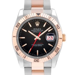 Pre-owned Rolex Datejust Automatic Chronometer Black Dial Men's Watch 116261 BKSO