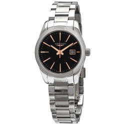 Conquest Classic Quartz Black Dial Ladies Watch L2.286.4.52.6