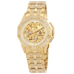 Octava Automatic Crystal Gold Skeleton Dial Men's Watch 98A292