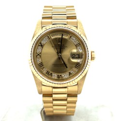 Pre-owned Rolex Day Date Automatic Champagne Dial Men's Watch 18238 CRP