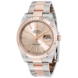 Datejust 41 Sundust Dial Steel and 18K Everose Gold Men's Watch 126331SNSO