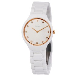 True Round Thinline Quartz Diamond White Dial Ladies Watch R27958722