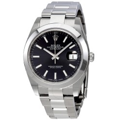 Datejust 41 Black Dial Automatic Stainless Steel Men's Watch 126300BKSO