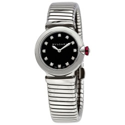 LVCEA Tubogas Quartz Diamond Black Dial Ladies Watch 102951