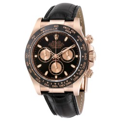 Cosmograph Daytona Automatic Black Dial 18kt Rose Gold Men's Watch 116515LN