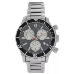 Pre-owned Maurice Lacroix Miros Diver Chronograph Quartz Black Dial Men's Watch MI1108-SS042-330