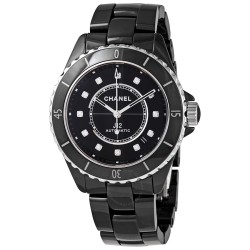 J12 Automatic Diamond Black Dial Ladies Watch H5702