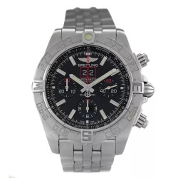 Pre-owned Breitling Chronomat Blackbird Chronograph Automatic Chronometer Black Dial Men's Watch A44360