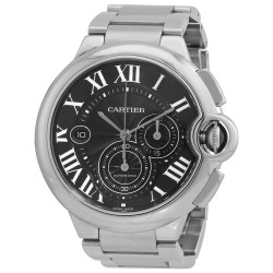 Pre-owned Cartier Ballon Bleu de Cartier Chronograph Automatic Black Dial Men's Watch W6920077